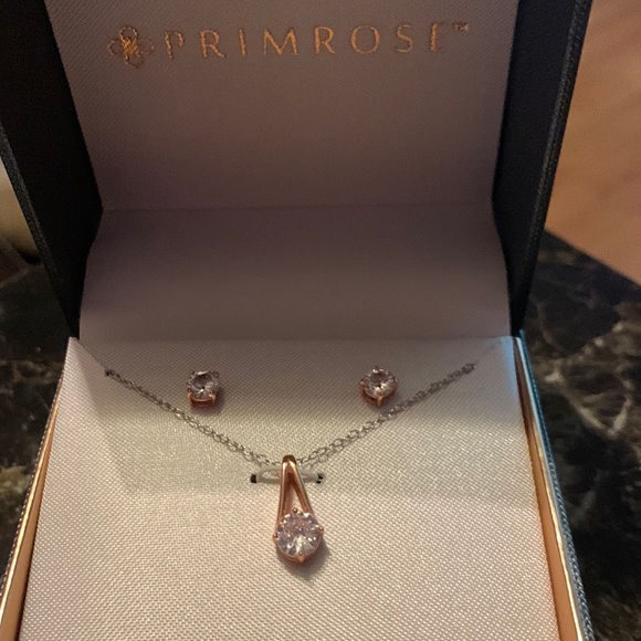 primrose Jewelry - Primrose Rose Gold Necklace and Earrings
